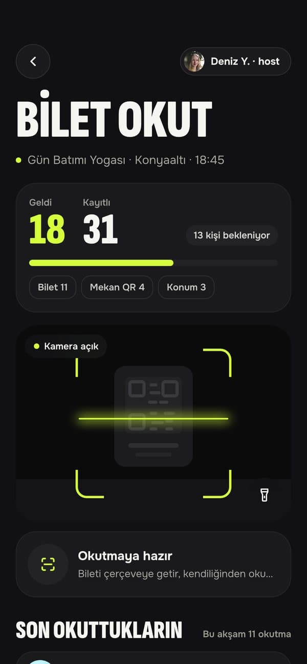Popin uygulamasından ekran: Geleni gör